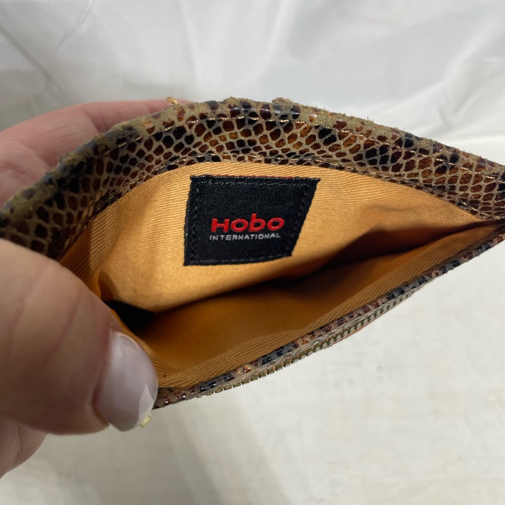 HOBO INTERNATIONAL EURO SLIDE Cheetah Print Leather Card Case - Picture 4 of 5